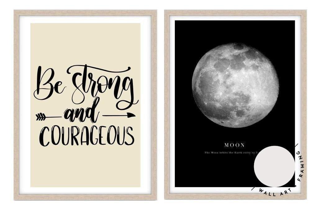 A Cute Pair - Be Strong & Courageous + Moon - Love Your Space