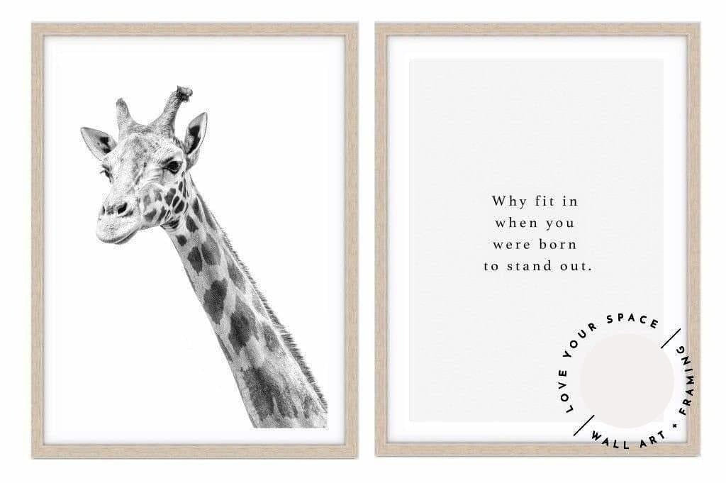 A Cute Pair - Giraffe & Quote - Love Your Space
