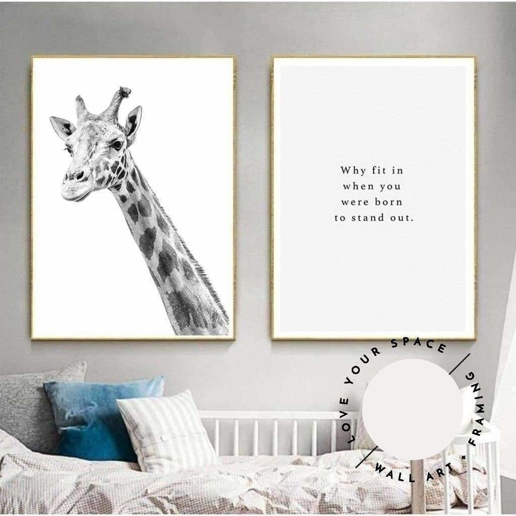 A Cute Pair - Giraffe & Quote - Love Your Space