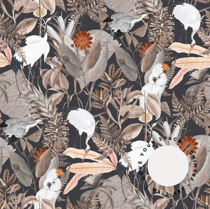 Beautiful Birds (dark) Designer Wallpaper - Love Your Space