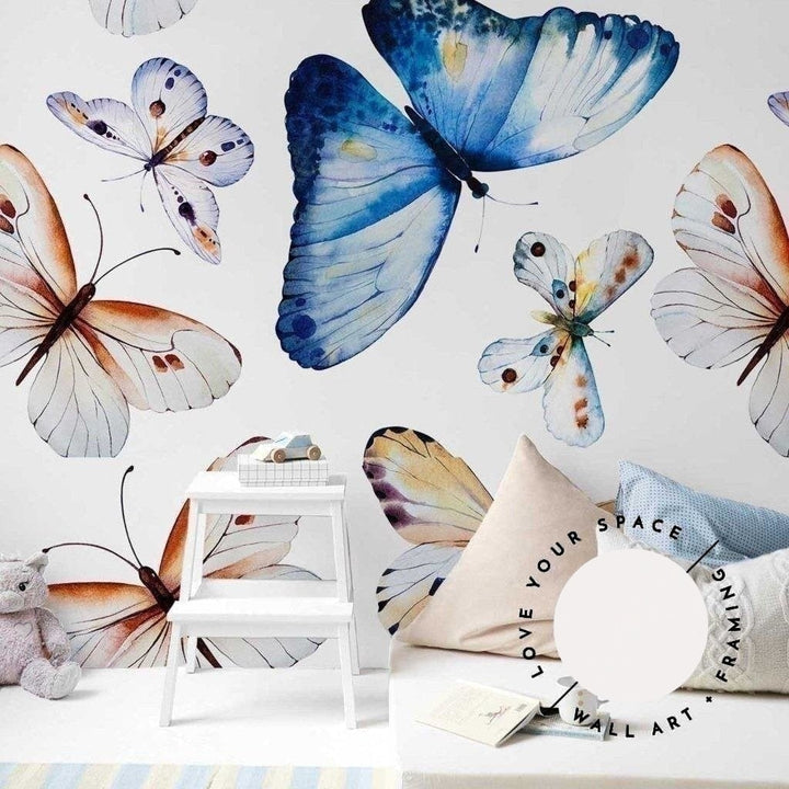 Blue Butterfly Designer Wallpaper - Love Your Space
