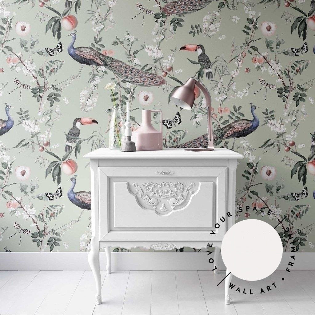 Lyrebird in Sage Designer Wallpaper - Love Your Space