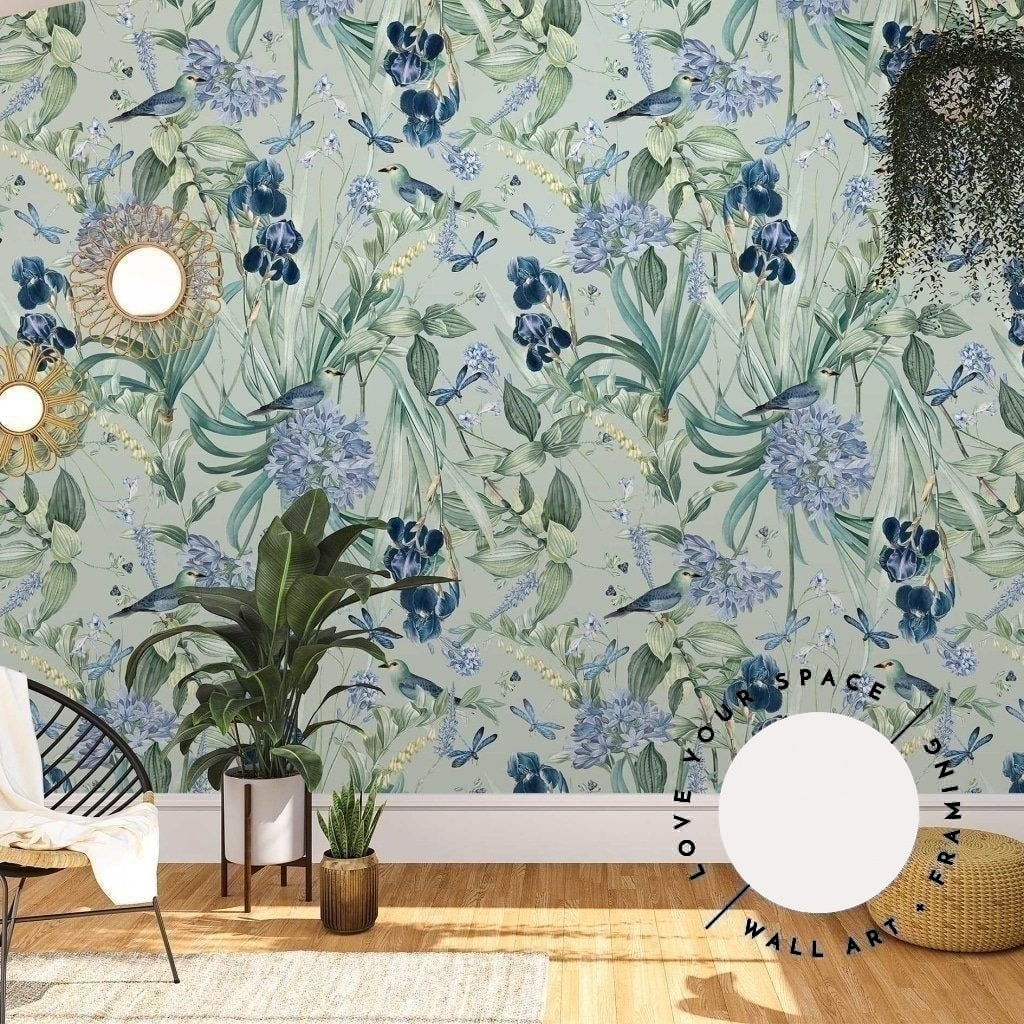 Mint Floral Design - Wallpaper - Love Your Space