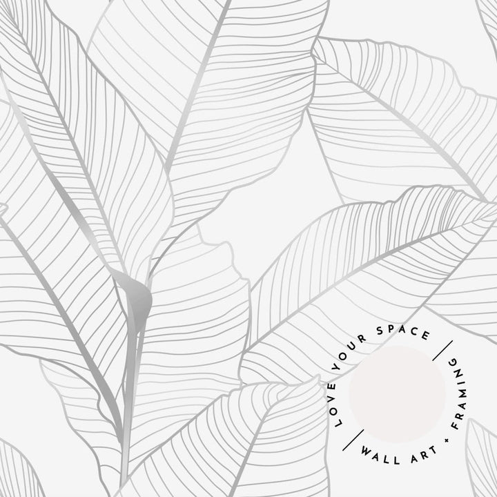 Monochrome Leaf Designer Wallpaper - Love Your Space