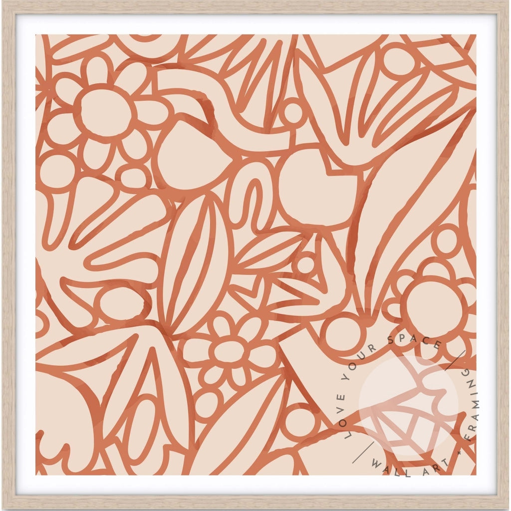 Orange Watercolour Flowers - SQUARE