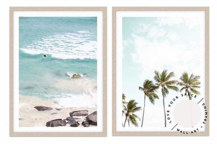 Set of 2 - Surfer Girl & Tropical Palms I - Love Your Space