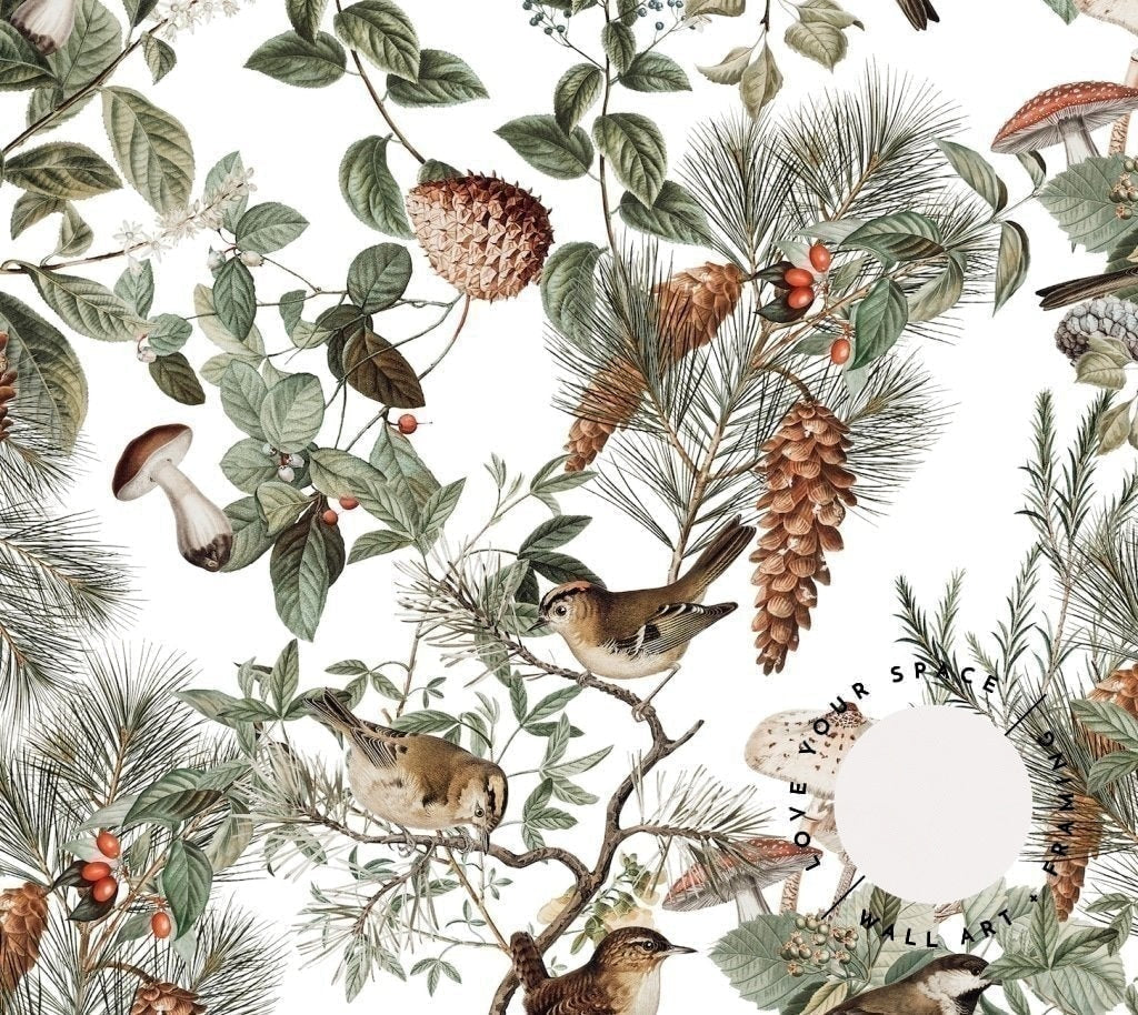 Woodland Birds Design - Wallpaper - Love Your Space