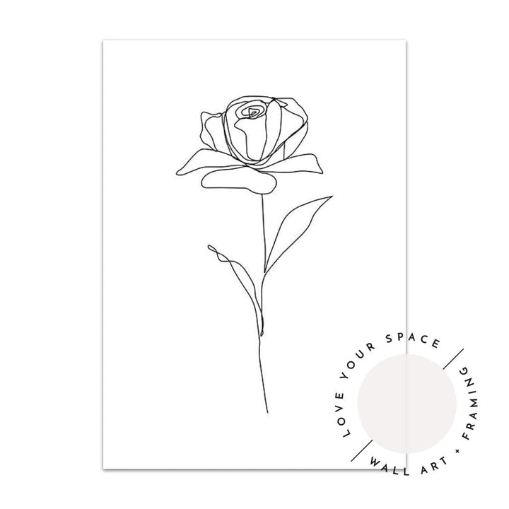 Rose Line Drawing no.2 - Love Your Space