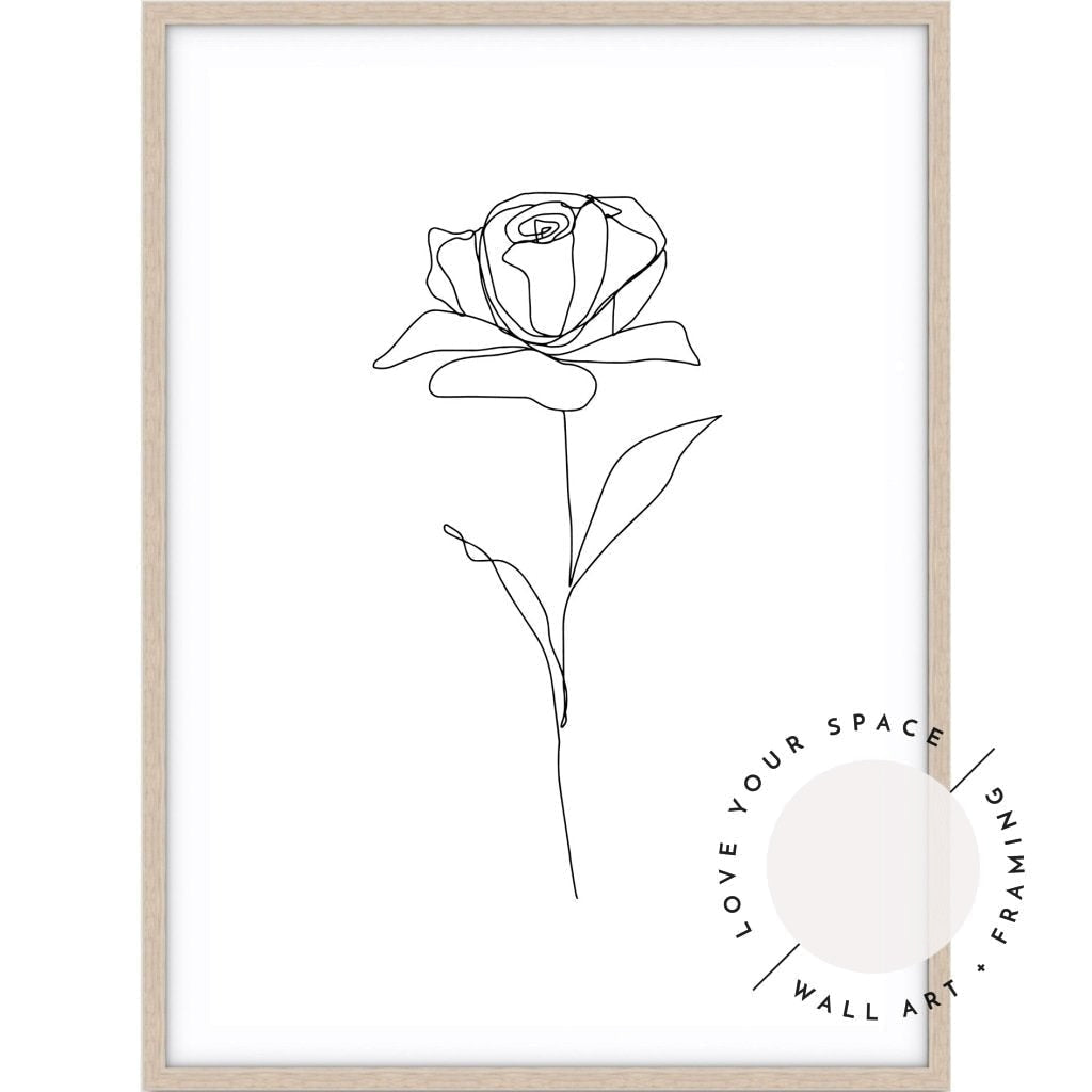 Rose Line Drawing no.2 - Love Your Space