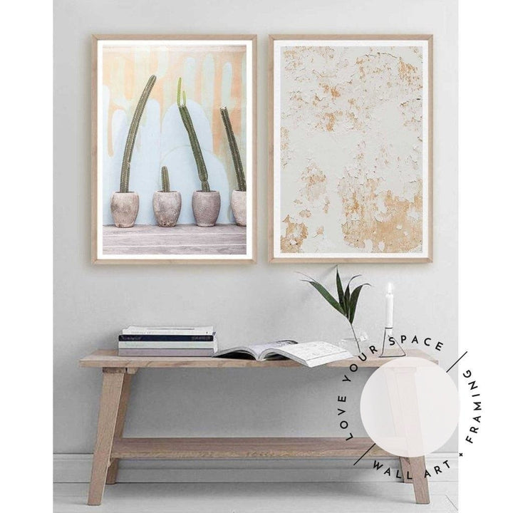 Set of 2 - Bali Catus no.2 & Textured Wall no.2 - Love Your Space