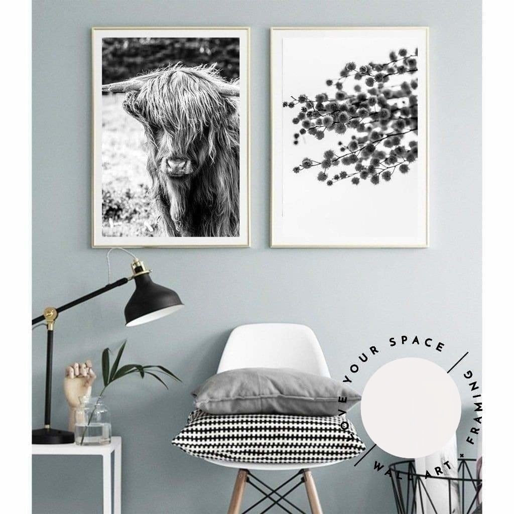Set of 2 - Highland I B+W + Wattle - Love Your Space