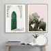 Set of 2 - Moroccan Green Door & Prickly Pear On Pink - Love Your Space