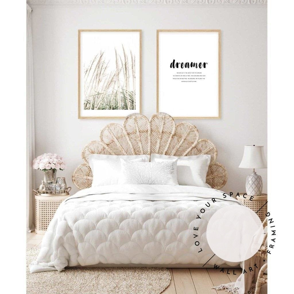 Set of 2 - Pampas Grass II & Dreamer Quote - Love Your Space