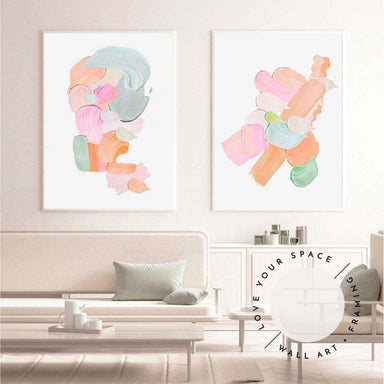 Set of 2 - Pastel Paint Strokes III & IV - Love Your Space