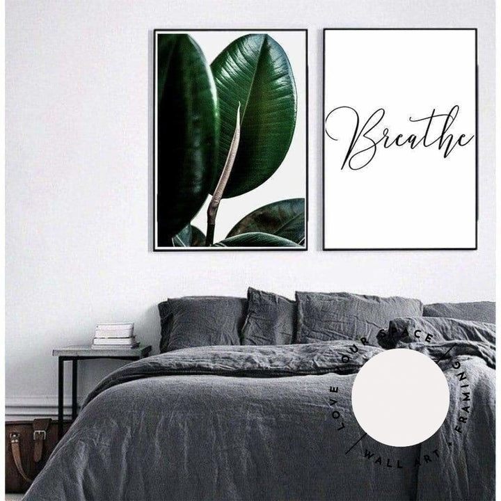 Set of 2 - Rubber Ficus II + Breathe - Love Your Space