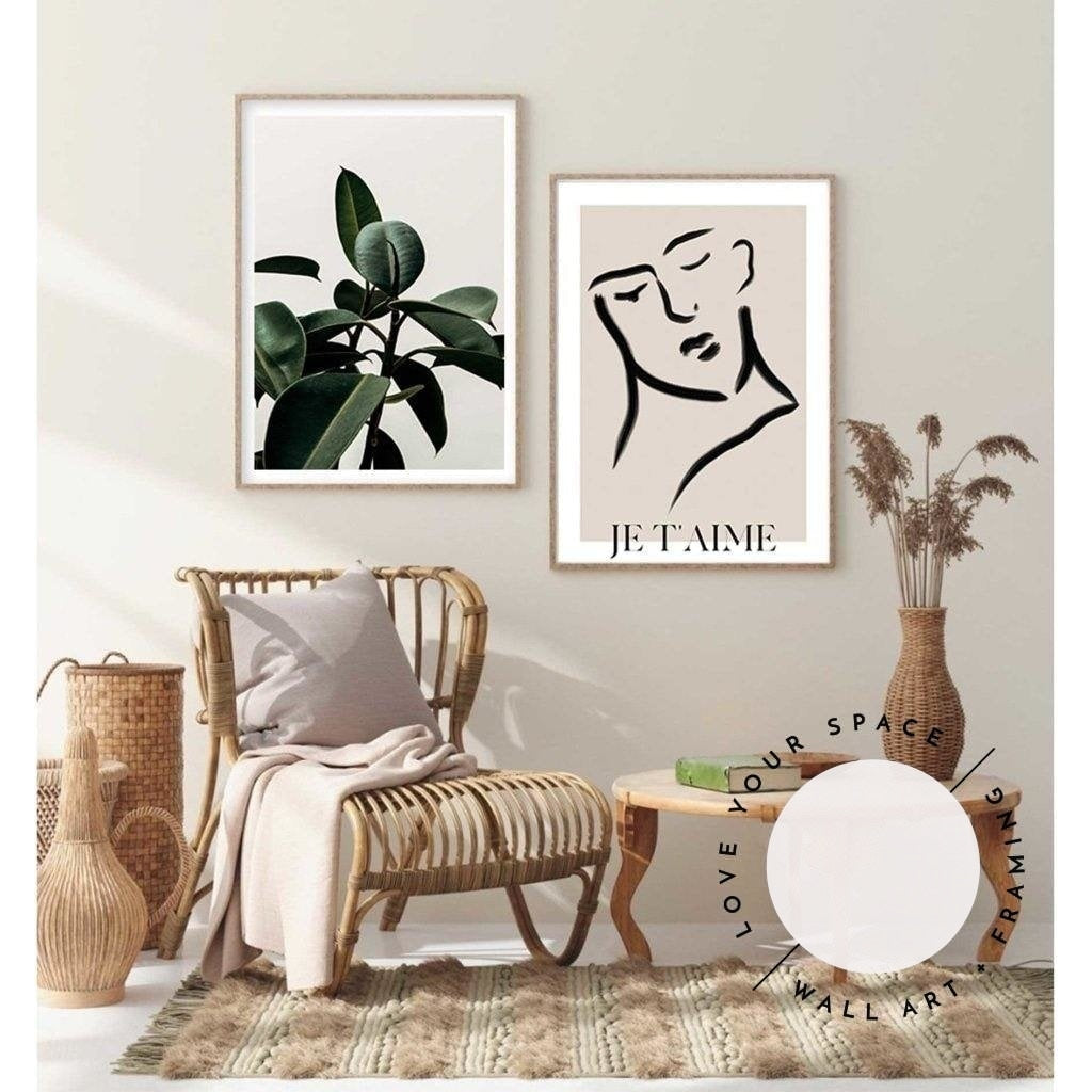Set of 2 - Rubber Plant & Je T'aime no.2 - Love Your Space